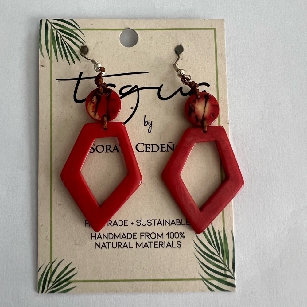 New Tagua Nut Fair Trade Ecuadorian Earrings